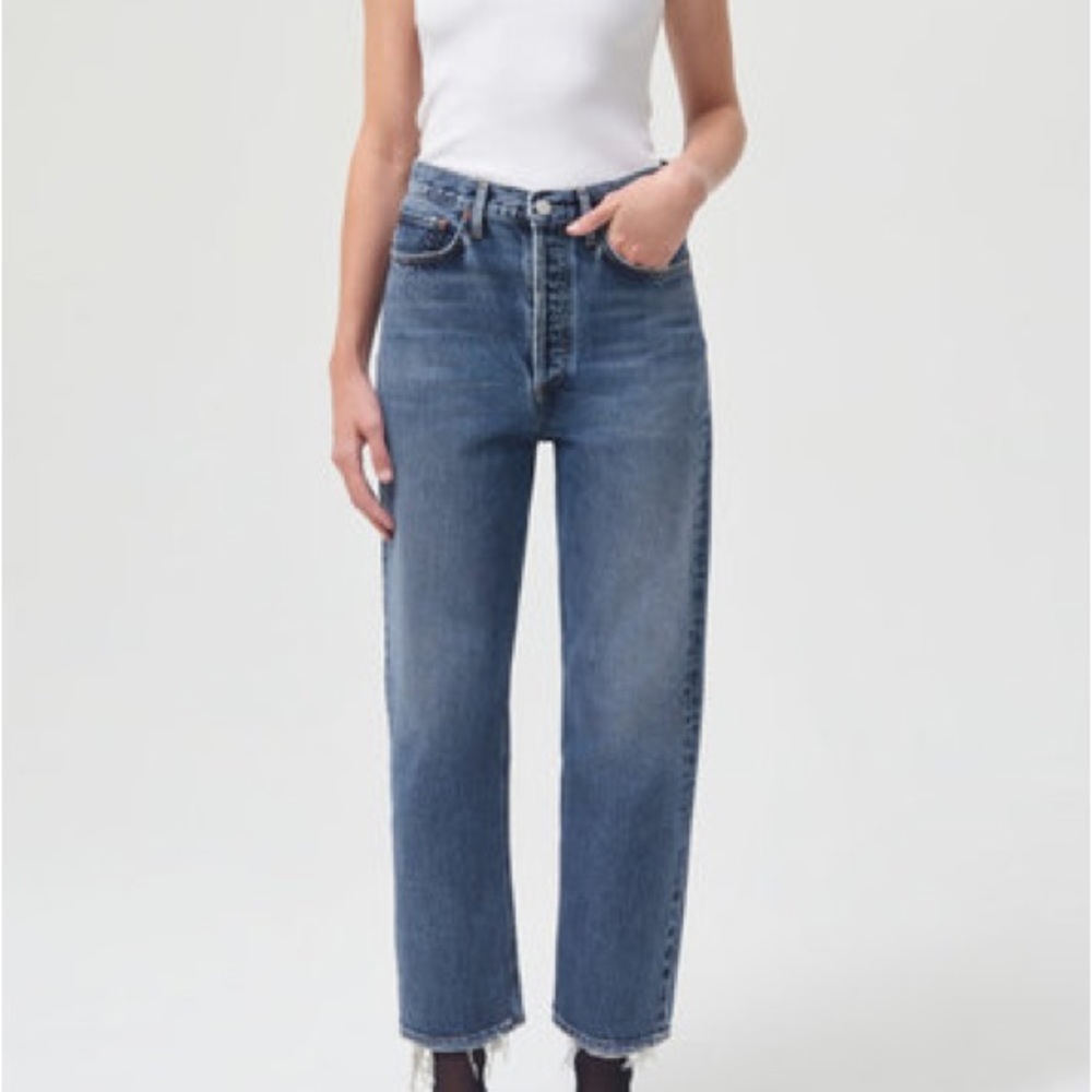 ๐ AGOLDE 90s HIGH WAISTED DENIM BLUE JEANS ARITIZIA: SIZE 22 - Picture 1 of 9